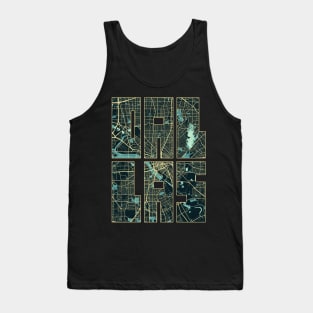 Dallas, Texas, USA City Map Typography - Summer Tank Top